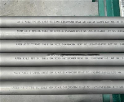 Neft-kimyo uchun ASTM A312 TP316L zanglamaydigan po'latdan choksiz quvur